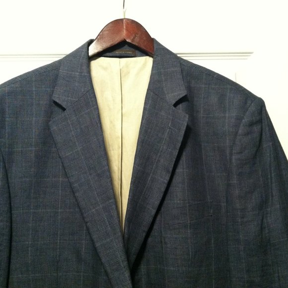 TASSO ELBA MENS NEW BLUE 100%LINEN SPORT JACKET COAT SIZE: XL
